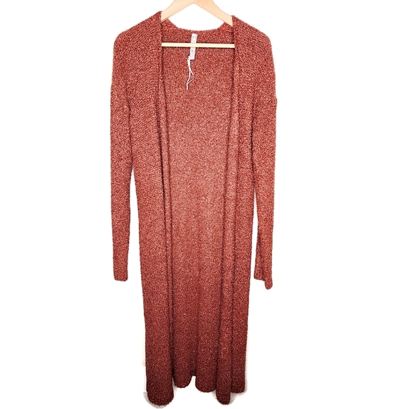 Cristina Gavioli Copper Metallic Knit Duster Cardigan Size M - Picture 1 of 7